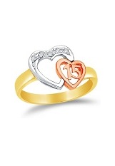 elegant cubic zirconia three color gold baby ring